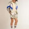 Löparshorts för herr i silverfärgat tyg