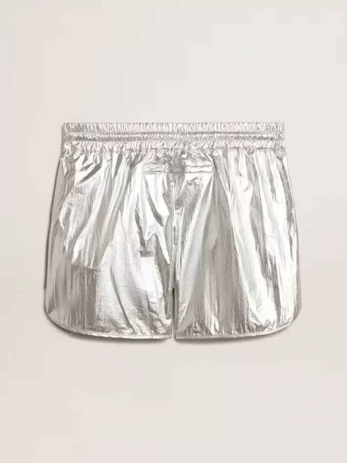 Löparshorts för herr i silverfärgat tyg