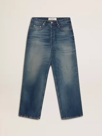 Löst sittande CNY-jeans för herr i medium tvätt