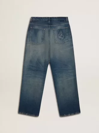 Löst sittande CNY-jeans för herr i medium tvätt