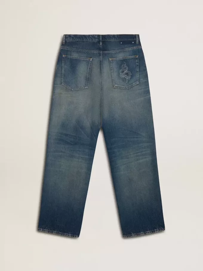 Löst sittande CNY-jeans för herr i medium tvätt Löst sittande CNY-jeans för herr i medium tvätt