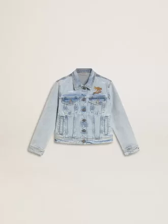 Lätt denimjacka med broderi