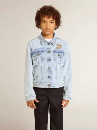 Lätt denimjacka med broderi