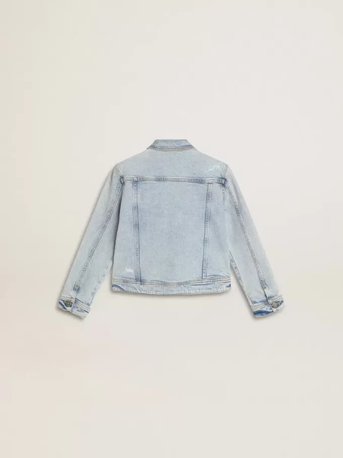 Lätt denimjacka med broderi Lätt denimjacka med broderi