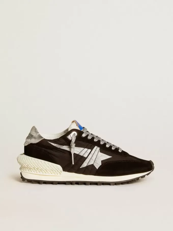Marathon för damer med svart ovandel i ripstop-nylon och silverstjärna