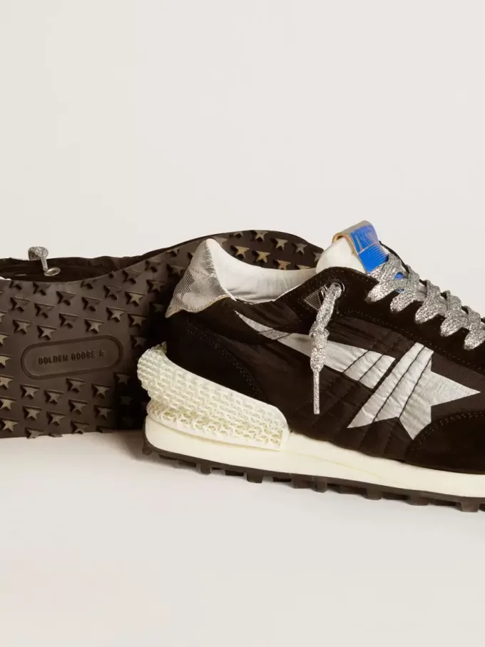 Marathon för damer med svart ovandel i ripstop-nylon och silverstjärna