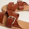Margaret platta sandaler i resinbelagt läder