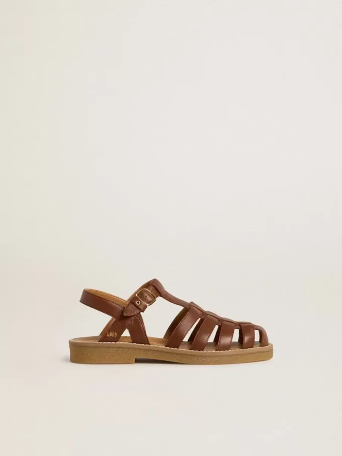 Maxime Junior sandaler i brunt läder