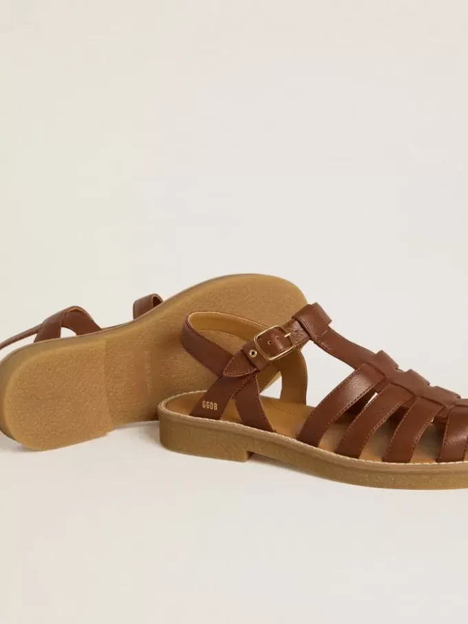 Maxime Junior sandaler i brunt läder