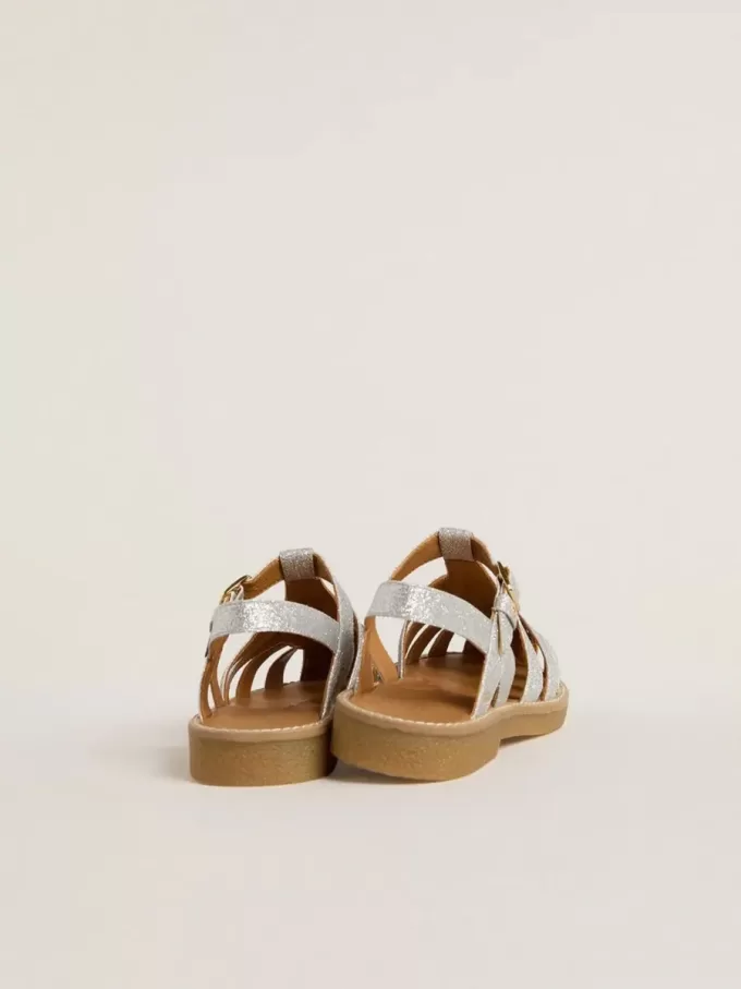 Maxime Junior sandaler i silver med mikroglitter