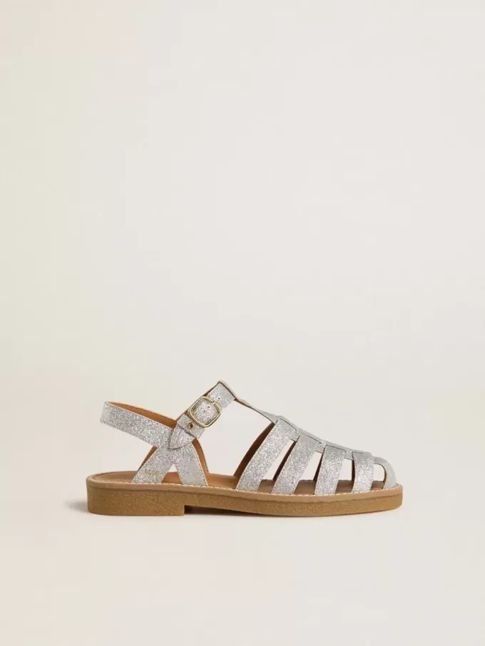 Maxime Young sandaler i silver med mikroglitter Maxime Young sandaler i silver med mikroglitter