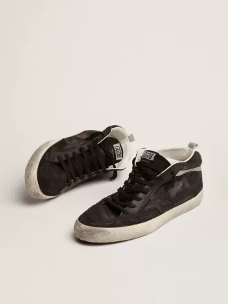 Mid Star för herr i nubuck med svart läderstjärna och silverglans
