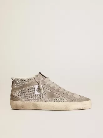Mid Star i silverfärgat mocka med Swarovski-kristaller och mocka-stjärna