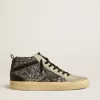 Mid Star LTD i svart glitter med svart läderstjärna och blixt