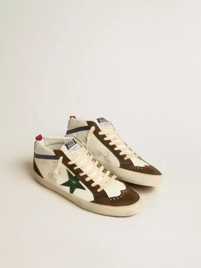 Mid Star med grön läderstjärna och blå läderblixt