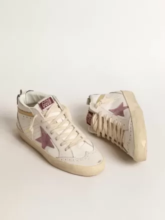 Mid Star med rosa mockastjärna och guldmetalliskt läder