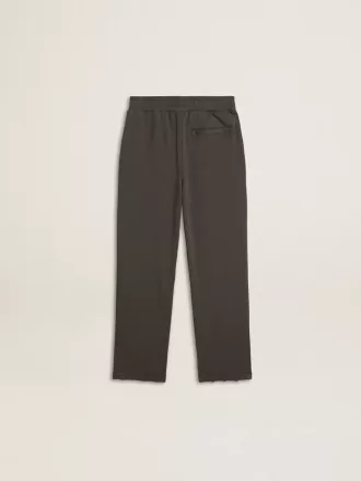 Militärgröna joggingbyxor för barn med broderi