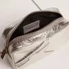 Mini Star Bag för dam i silverlaminerat läder med ton-i-ton-stjärna Mini Star Bag för dam i silverlaminerat läder med ton-i-ton-stjärna