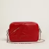 Mini Star Bag för damer i rött lackläder med ton-i-ton-stjärna Mini Star Bag för damer i rött lackläder med ton-i-ton-stjärna