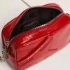 Mini Star Bag för damer i rött lackläder med ton-i-ton-stjärna Mini Star Bag för damer i rött lackläder med ton-i-ton-stjärna