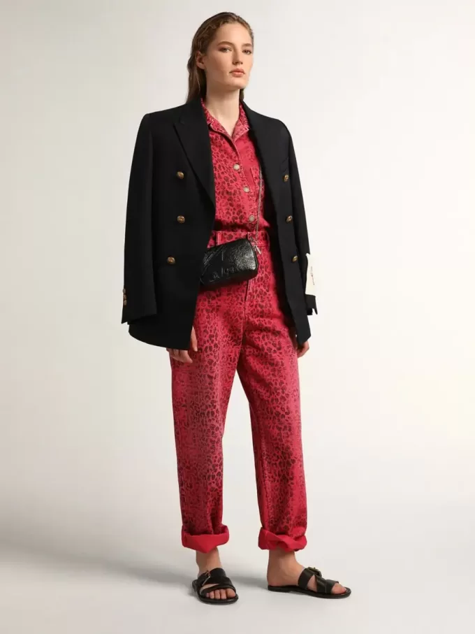 Mini Star Bag för damer i svart glansigt läder med ton-i-ton-stjärna Mini Star Bag för damer i svart glansigt läder med ton-i-ton-stjärna