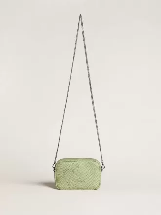 Mini Star Bag i ljusgrönt läder med ormskinnsmönster