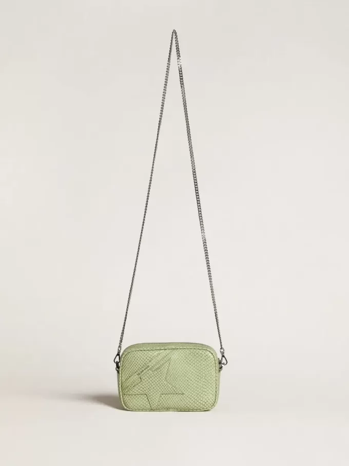Mini Star Bag i ljusgrönt läder med ormskinnsmönster Mini Star Bag i ljusgrönt läder med ormskinnsmönster