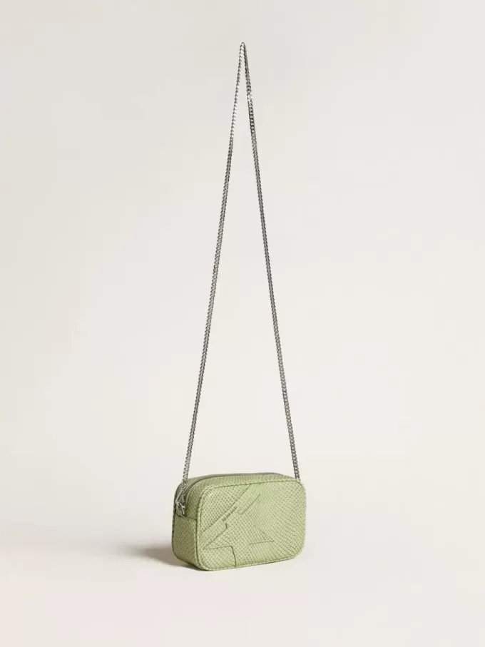 Mini Star Bag i ljusgrönt läder med ormskinnsmönster Mini Star Bag i ljusgrönt läder med ormskinnsmönster