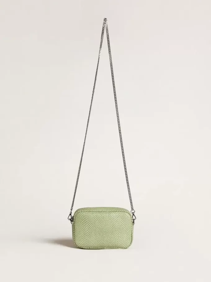 Mini Star Bag i ljusgrönt läder med ormskinnsmönster Mini Star Bag i ljusgrönt läder med ormskinnsmönster