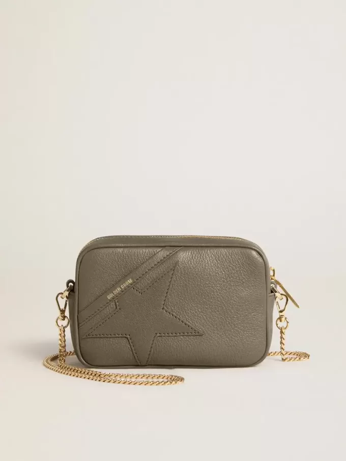 Mini Star Bag i salviagrönt läder med ton-i-ton-stjärna Mini Star Bag i salviagrönt läder med ton-i-ton-stjärna