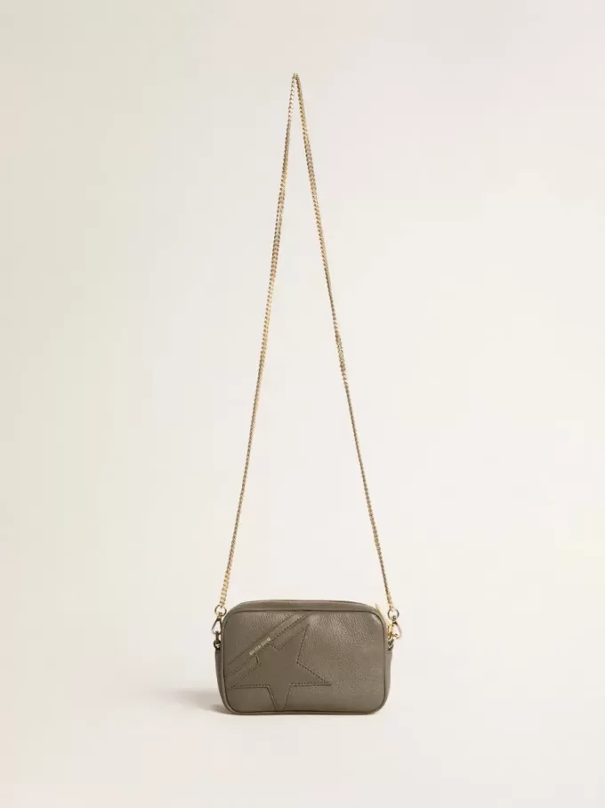 Mini Star Bag i salviagrönt läder med ton-i-ton-stjärna Mini Star Bag i salviagrönt läder med ton-i-ton-stjärna