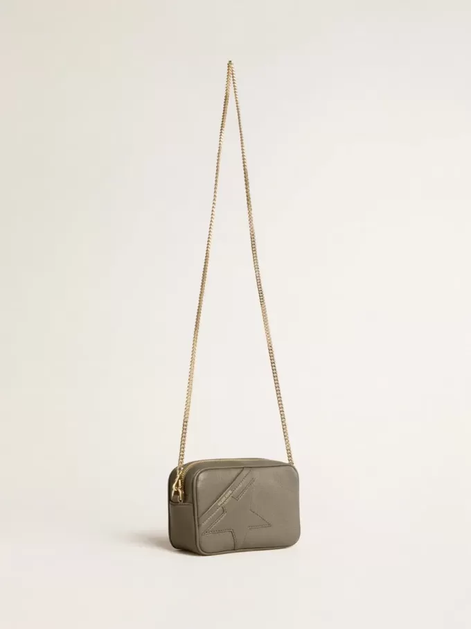Mini Star Bag i salviagrönt läder med ton-i-ton-stjärna Mini Star Bag i salviagrönt läder med ton-i-ton-stjärna