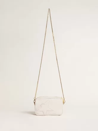 Mini Star Bag i smörvitt läder med ton-i-ton-stjärna