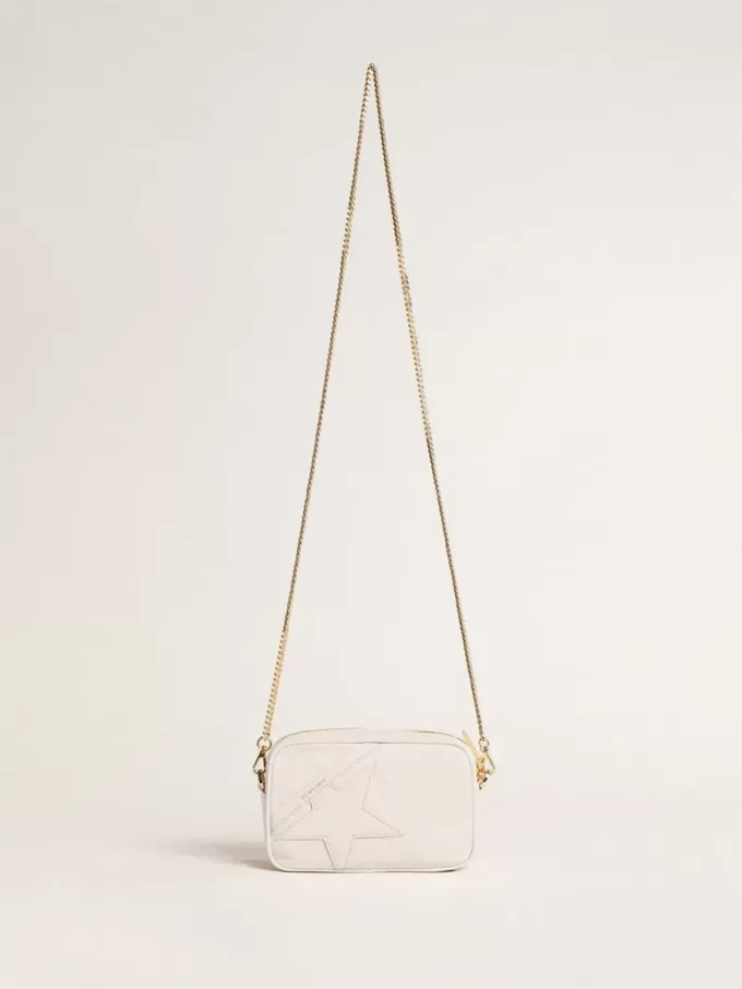 Mini Star Bag i smörvitt läder med ton-i-ton-stjärna Mini Star Bag i smörvitt läder med ton-i-ton-stjärna