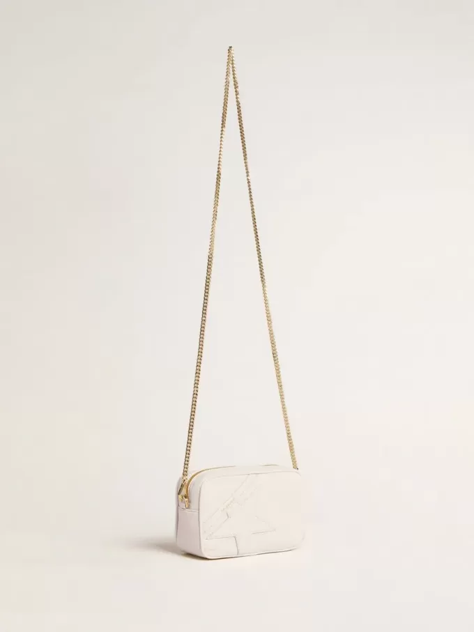 Mini Star Bag i smörvitt läder med ton-i-ton-stjärna Mini Star Bag i smörvitt läder med ton-i-ton-stjärna