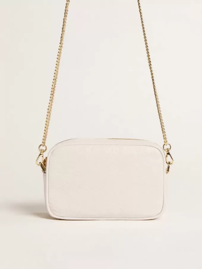 Mini Star Bag i smörvitt läder med ton-i-ton-stjärna Mini Star Bag i smörvitt läder med ton-i-ton-stjärna