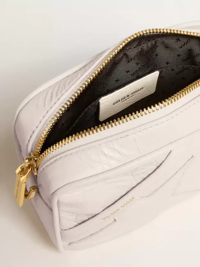 Mini Star Bag i smörvitt läder med ton-i-ton-stjärna Mini Star Bag i smörvitt läder med ton-i-ton-stjärna