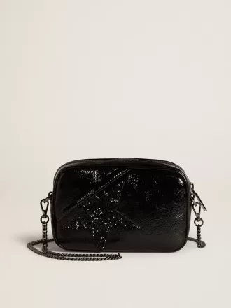 Mini Star Bag i svart läder med Swarovski-kristallstjärna
