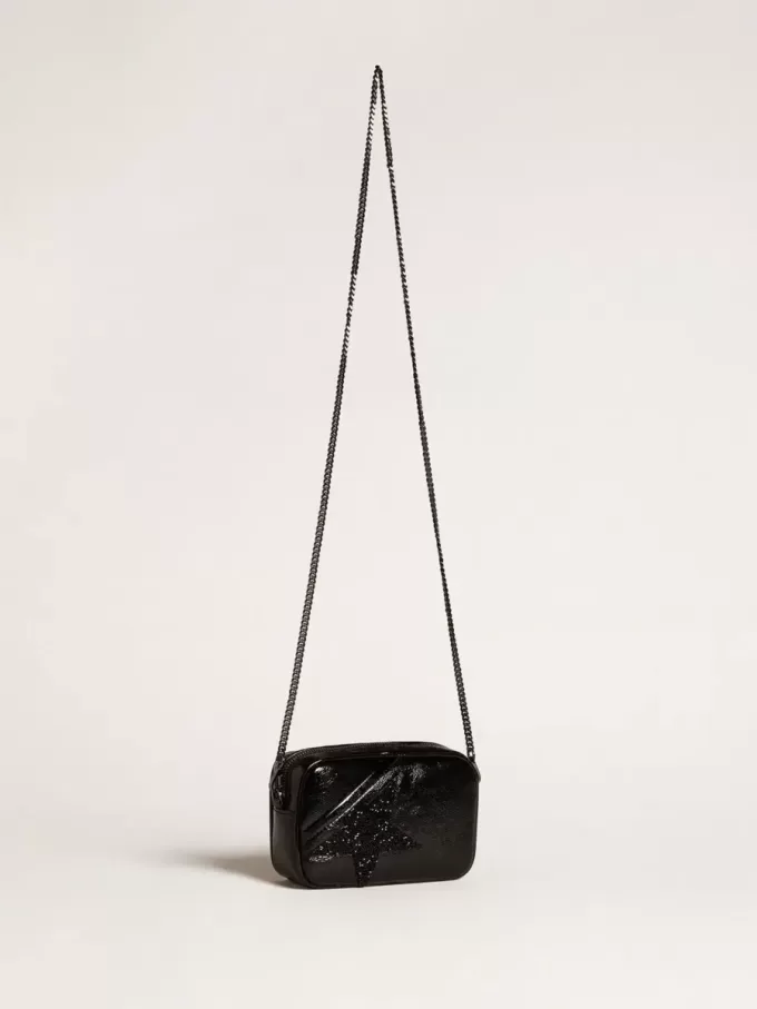 Mini Star Bag i svart läder med Swarovski-kristallstjärna