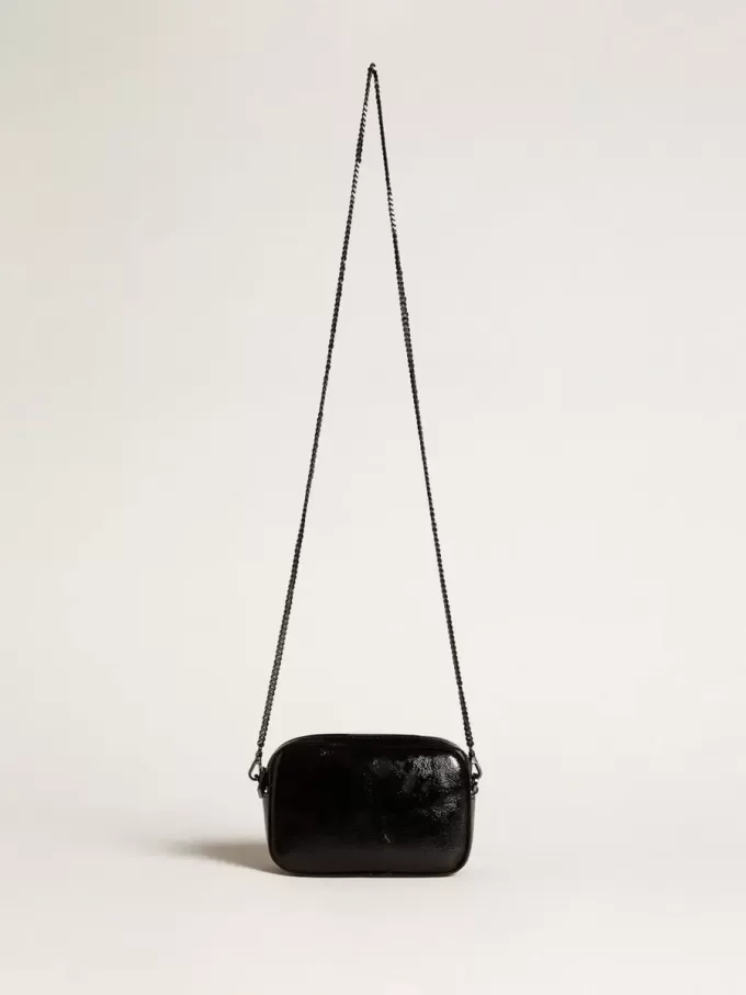 Mini Star Bag i svart läder med Swarovski-kristallstjärna