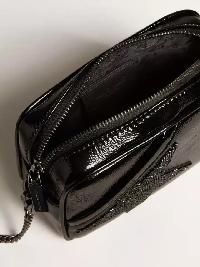 Mini Star Bag i svart läder med Swarovski-kristallstjärna