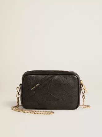 Mini Star Bag i svart läder med ton-i-ton-stjärna