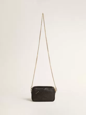 Mini Star Bag i svart läder med ton-i-ton-stjärna