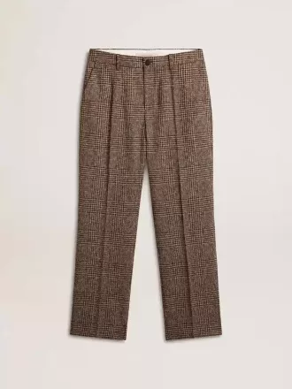 Mjuk houndstooth-byxa för herr