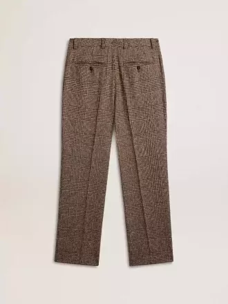 Mjuk houndstooth-byxa för herr