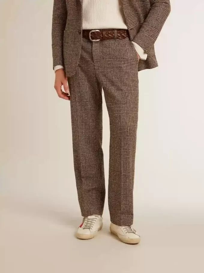 Mjuk houndstooth-byxa för herr Mjuk houndstooth-byxa för herr