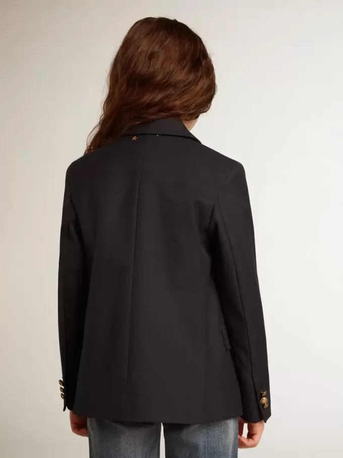 Mörkblå dubbelknäppt blazer för pojkar Mörkblå dubbelknäppt blazer för pojkar