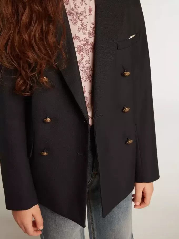 Mörkblå dubbelknäppt blazer för pojkar Mörkblå dubbelknäppt blazer för pojkar