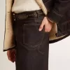 Mörkblå jeans för herr med vida ben i enfärgad denim