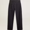 Mörkblå jeans för herr med vida ben i enfärgad denim